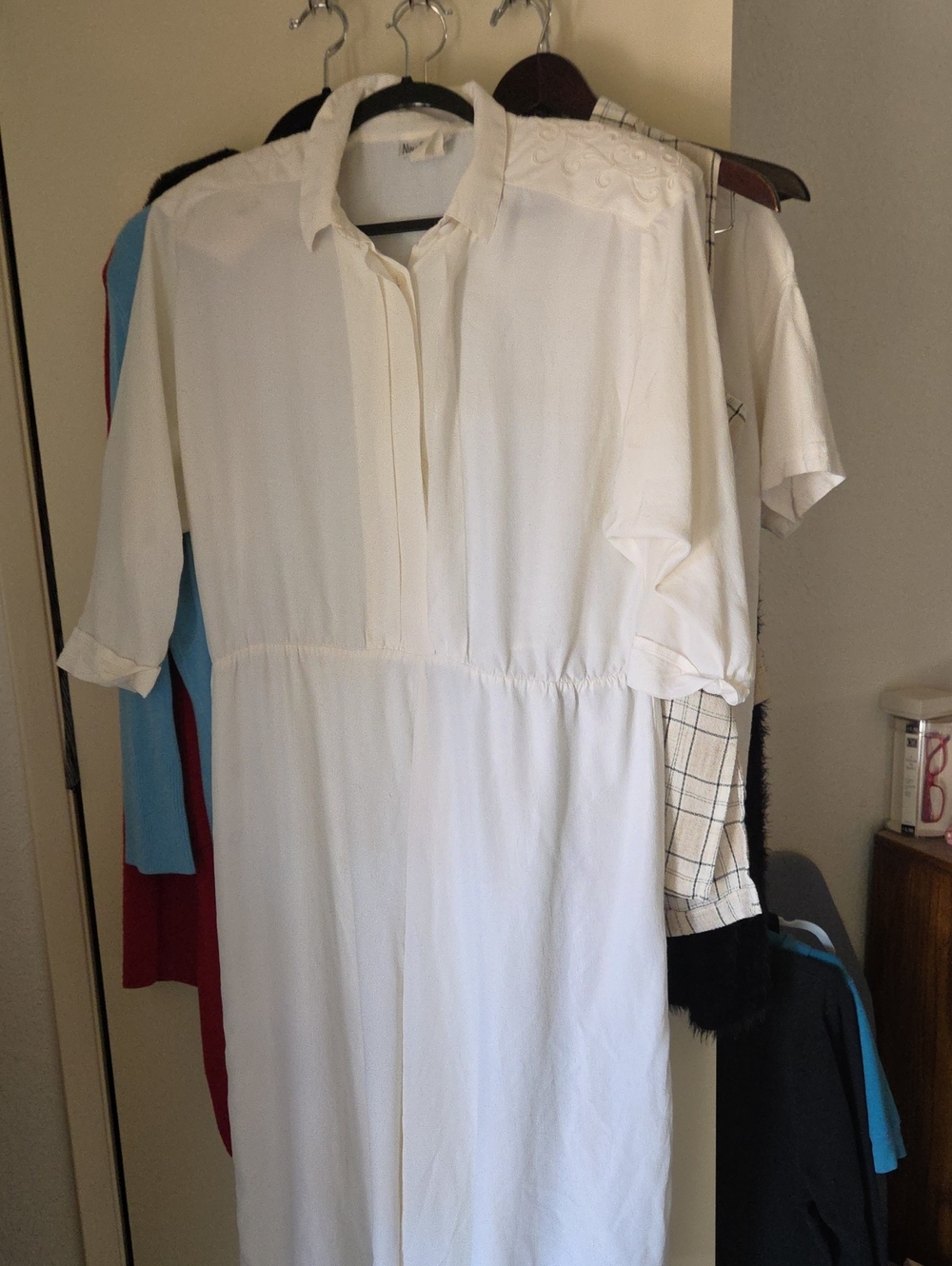 Nina Piccalino Cream Button-Front Midi Dress